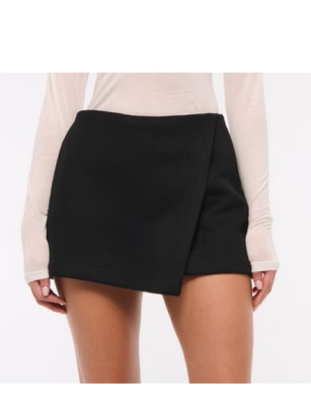 Abercrombie & Fitch Black Asymmetric Mini Skort